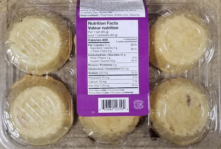 Panache Pecan Butter Tarts, (6) Tarts per Package, 510g/18 oz., {Imported from Canada}