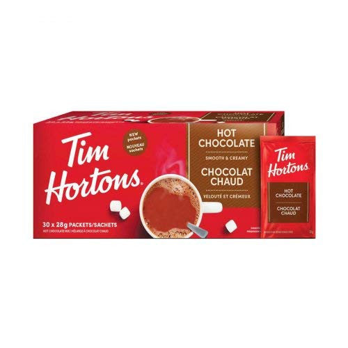 Tim Hortons New Hot Chocolate Packets/ Sachets 30 x 28g/0.98oz (Imported from Canada)