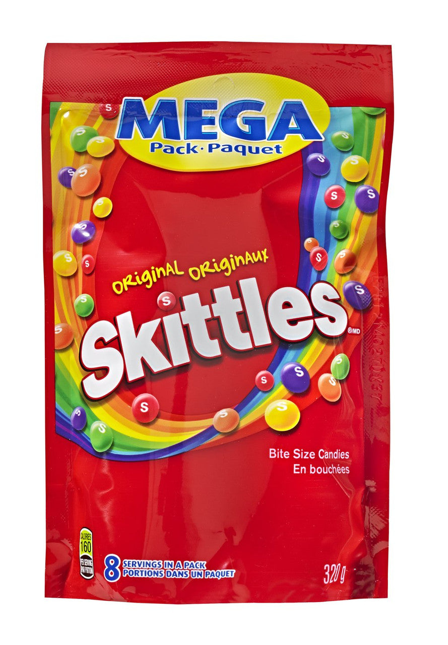 Skittles Original, Mega-Pack, 320gm/11.28oz {Imported from Canada}