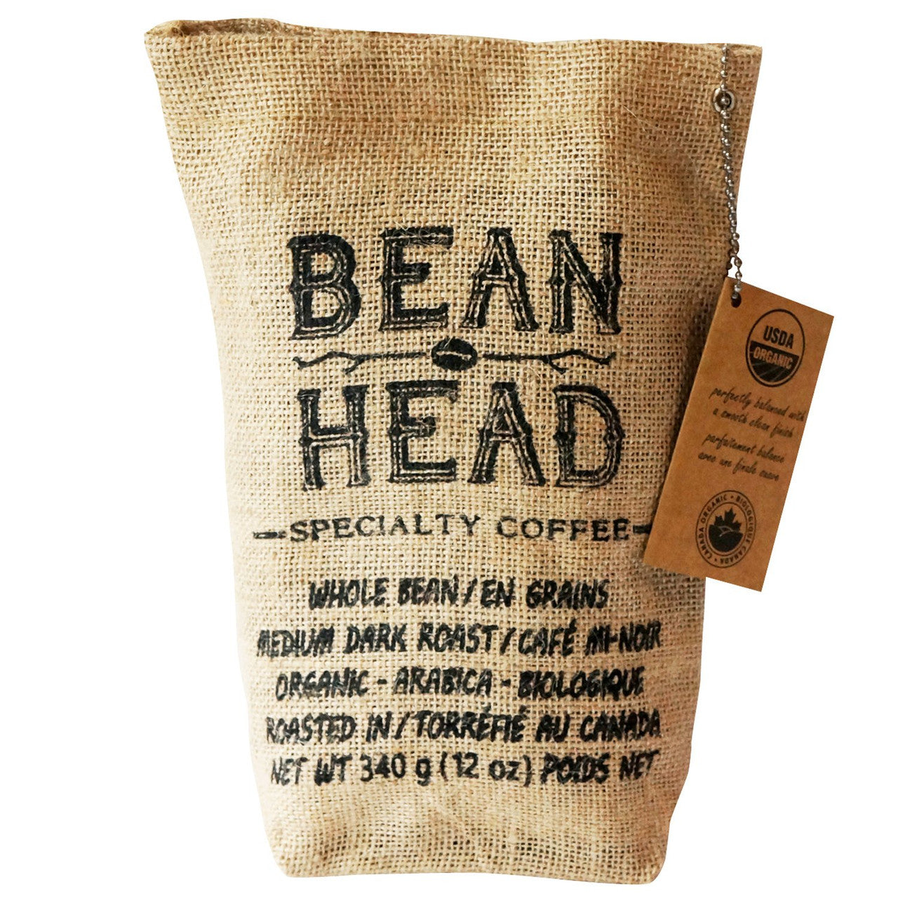 Bean Head Premium Organic Coffee, 340g/12oz {Imported from Canada}