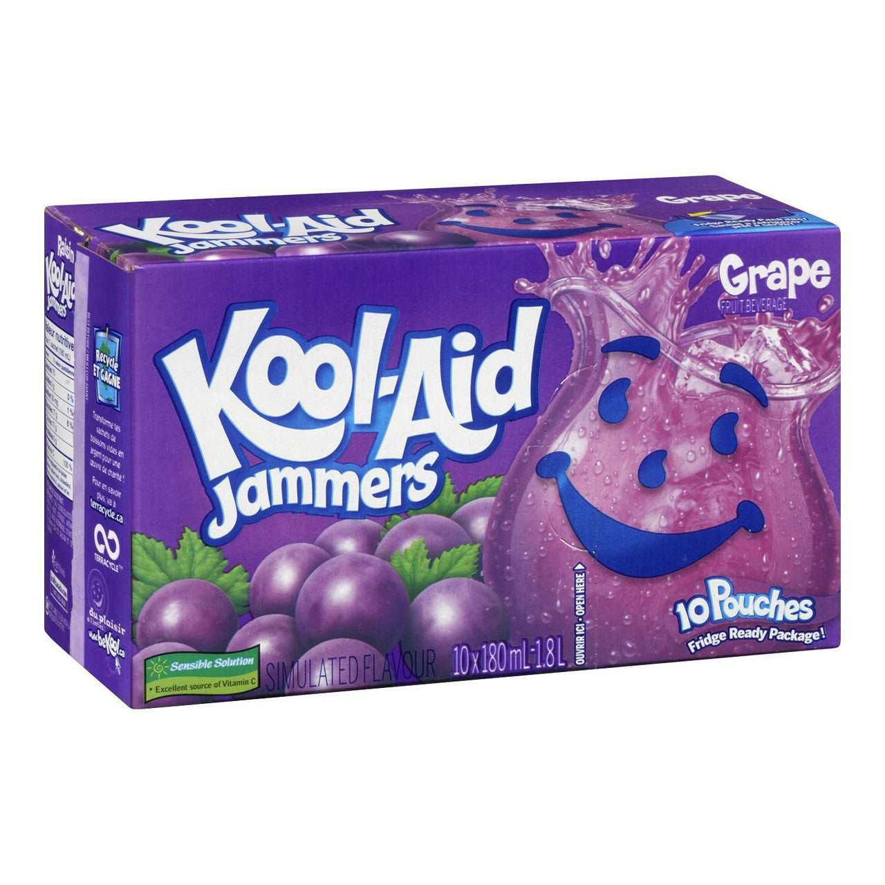 KOOL-AID Jammers Grape Juice, 10ct, 180ml, {Imported from Canada}