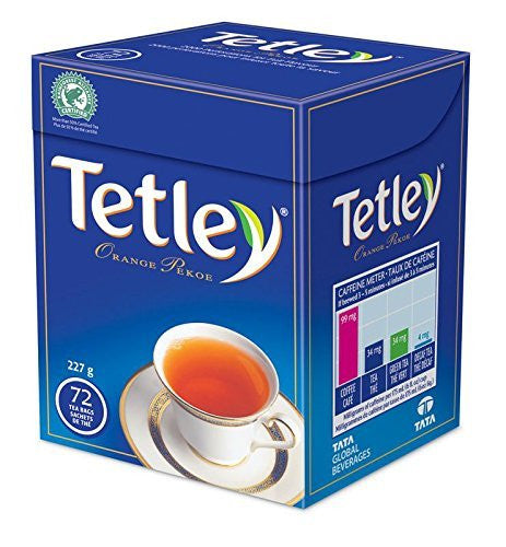 Tetley Tea, Orange Pekoe, 72-Count Tea Bags {Imported from Canada}