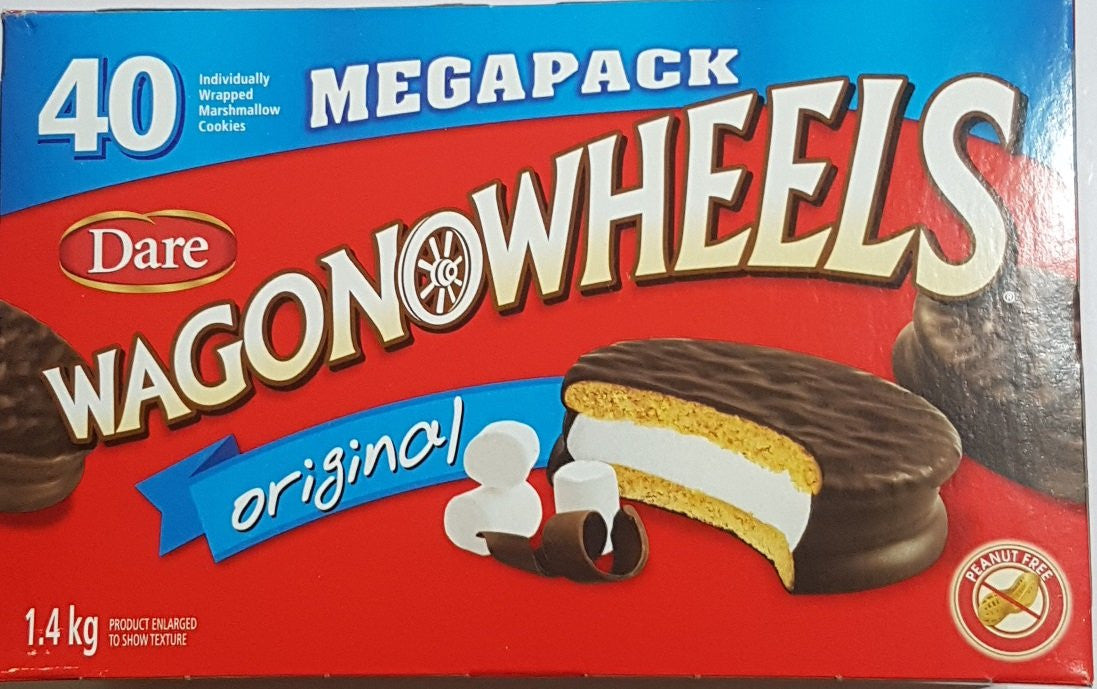 Dare Original Wagon Wheels Chocolate Marshmallow Cookies, Megapack, 40ct, 1.4 Kg, Imported from Canada