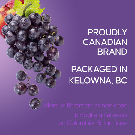 SunRype Fruit Juice, Concord Grape, Proudly Canadian Brand label