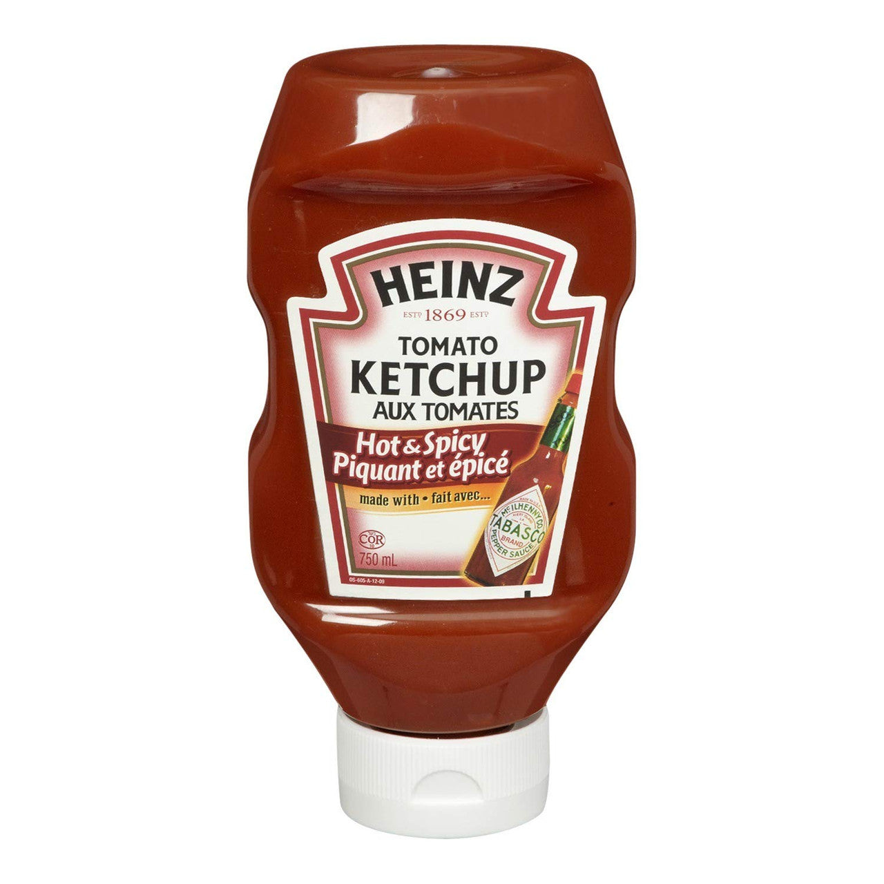 Heinz Hot & Spicy Ketchup with Tabasco, 750ml/ 26 oz. Bottle, {Imported from Canada}