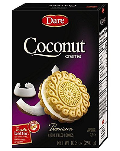 Dare Ultimate Coconut Creme Cookies, 290g/10.2 oz, (12pk) {Imported from Canada}