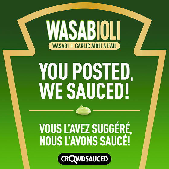 Heinz Wasabioli Sauce (Wasabi & Garlic Aioli) 362ml/12 fl. oz., (Imported from Canada)