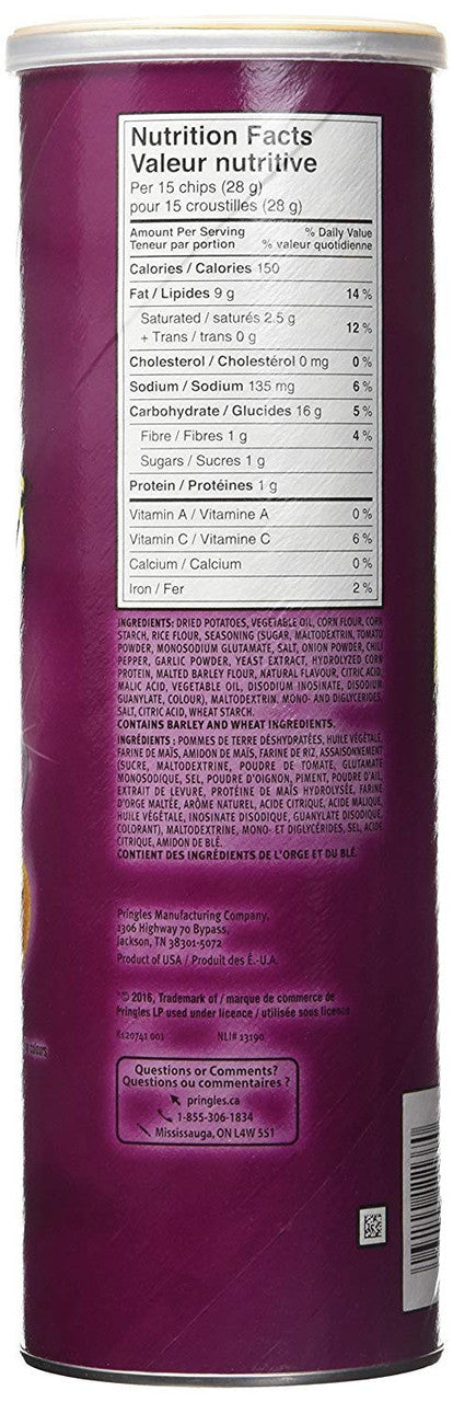 Pringles BBQ Flavor Potato Chips, 156g/5.5 oz., {Imported from Canada}