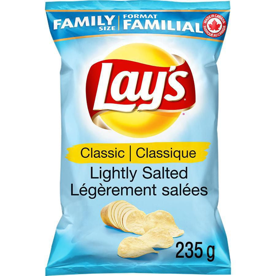 Lay's Classic Lightly Salted Potato Chips, 235g/8.3 oz., {Imported from Canada}