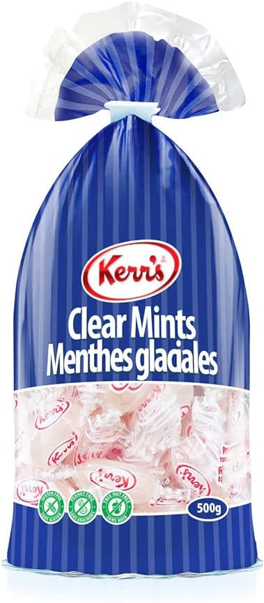 Kerr's Clear Mints 500g/17.6 oz.,  bag  {Imported from Canada}