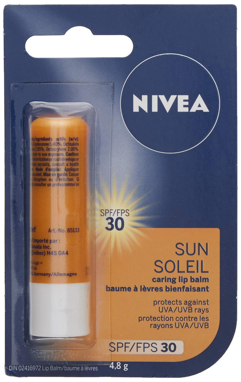 NIVEA Sun Caring Lip Balm Stick with SPF 30, 4.8g  {Imported from Canada}