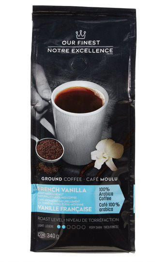 Our Finest French Vanilla Flavoured Ground Coffee, 340g/12 oz., {Imported from Canada}