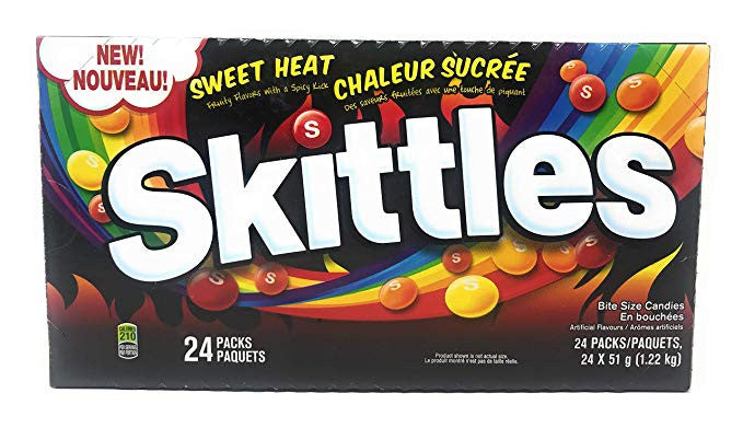 Skittles Sweet Heat, Bite Size Candies, 51g/1.8oz., 24 pack, {Imported from Canada}