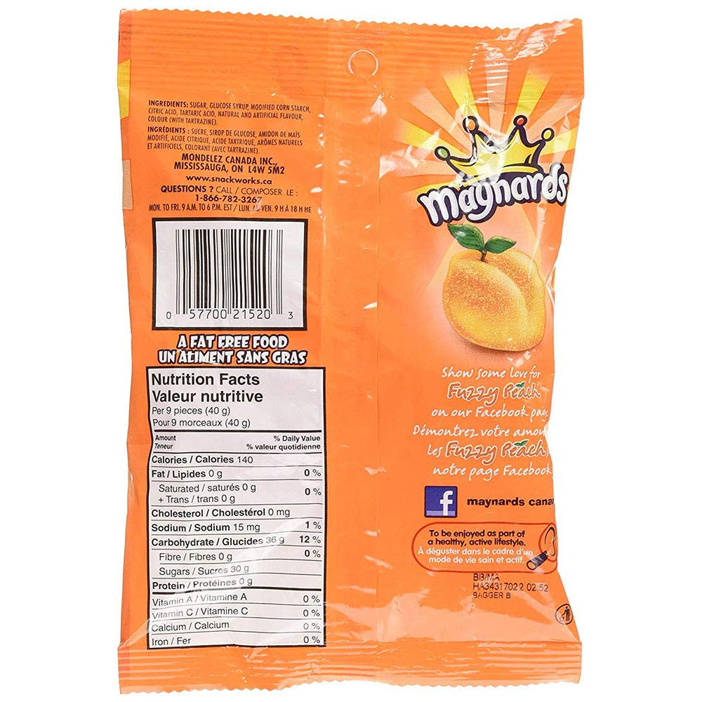 Maynards Fuzzy Peach, 185g/6.5 oz., (3 pack) {Imported from Canada}