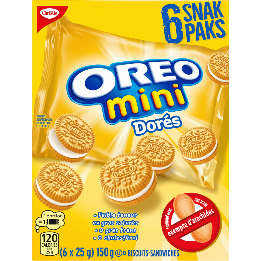 Oreo Golden Mini Cookies, (6 Pouches), 150g/5.3 oz