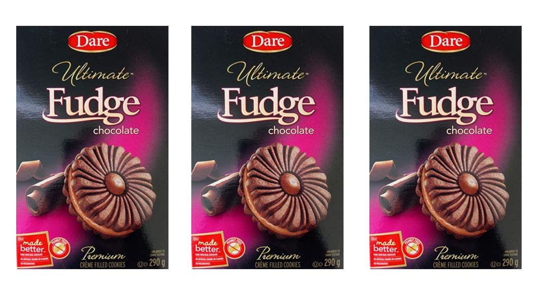 Dare Ultimate Fudge Chocolate Creme Cookies, 290g/10.2oz., 3pk, {Imported from Canada}