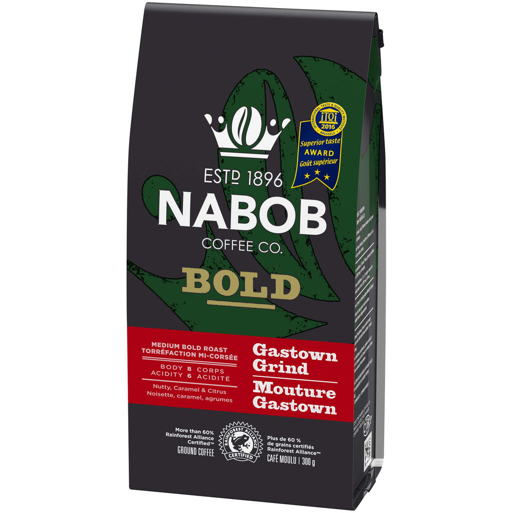 Nabob Bold Gastown Grind Ground Coffee, 300g/10.6 oz. (Pack of 6) {Imported from Canada}