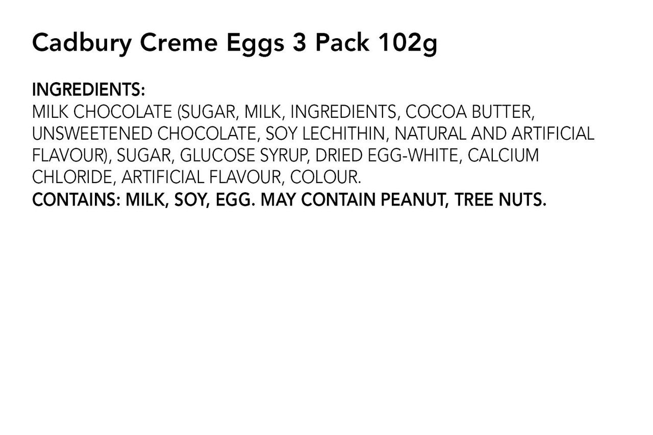 Cadbury Easter Creme Egg Chocolate 3x34 Gram - {Imported from Canada}