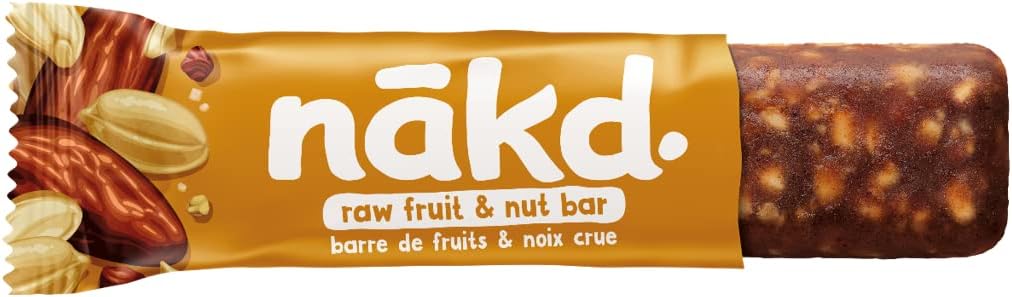 Nakd. Peanut Delight Bars, half opened bar