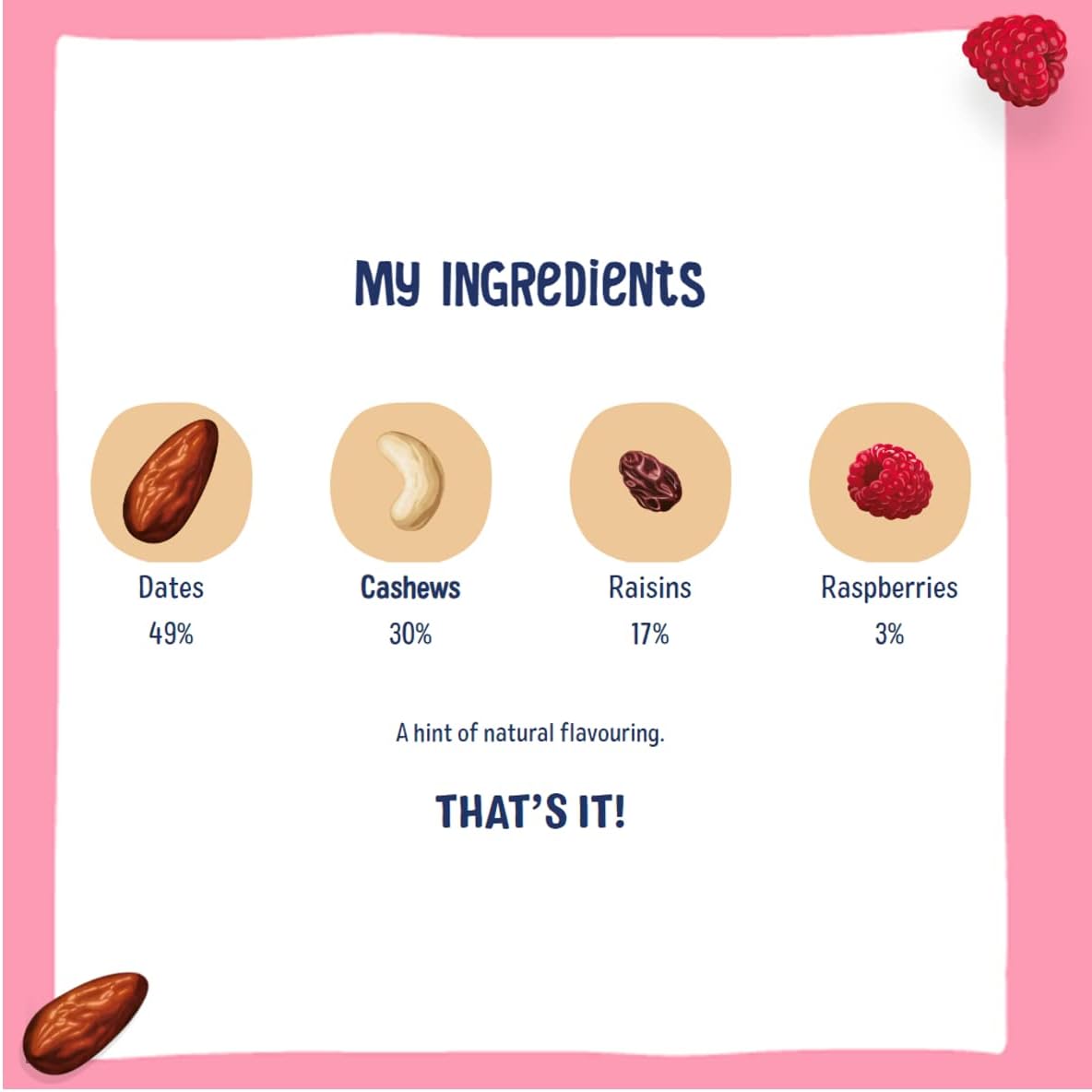 Nakd. Berry Delight Bars Ingredients image
