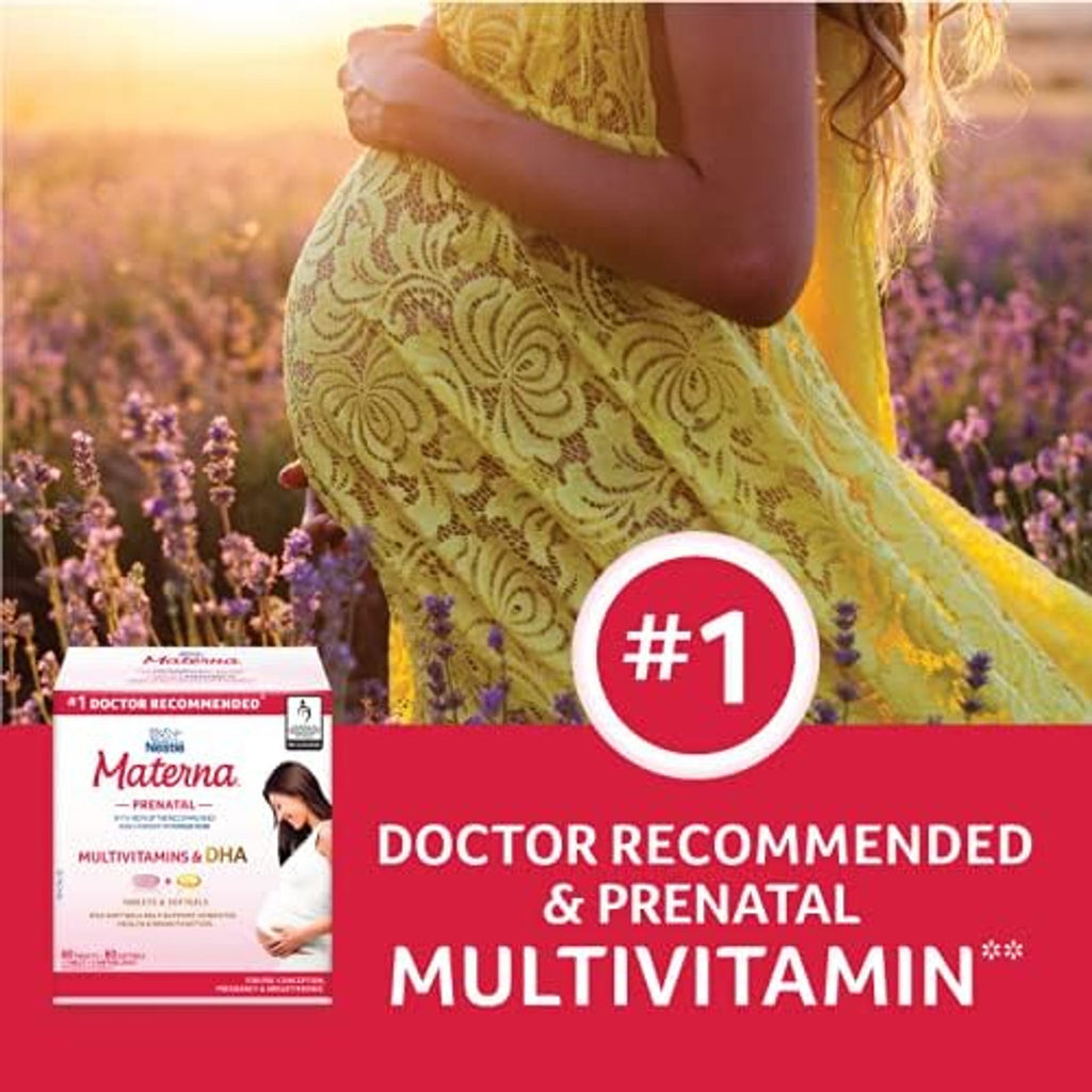 Materna Prenatal Multivitamins & DHA, 2-in-1 Package, 60 Tablets & 60 Softgels, 2 Bottles