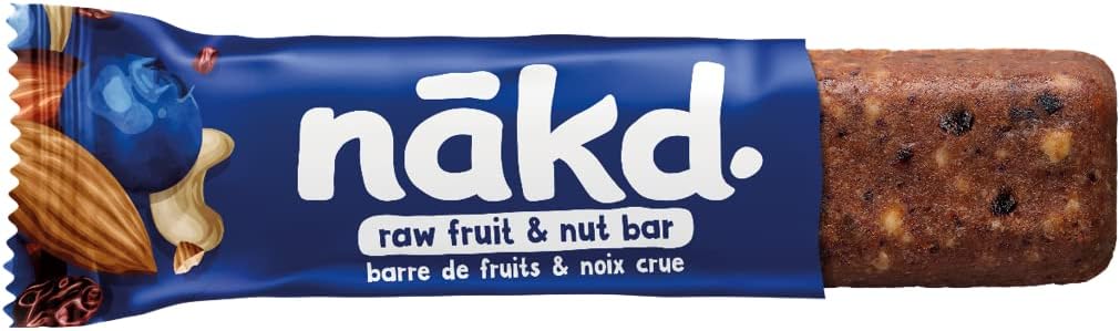 Nakd. Blueberry Muffin Bars, half opened bar