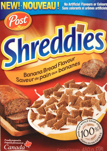 Post Shreddies Banana Bread Flavour 480g/16.93oz box {Imported from Canada}