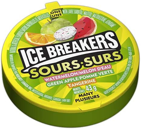 Ice Breakers Sour Fruits, 43g/1.5oz Pucks, (6ct) {Imported from Canada}