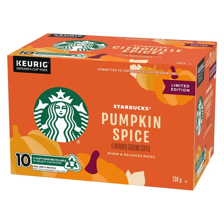 Starbucks Pumpkin Spice Flavored Coffee, 10 K-cups, 104g/3.6 oz