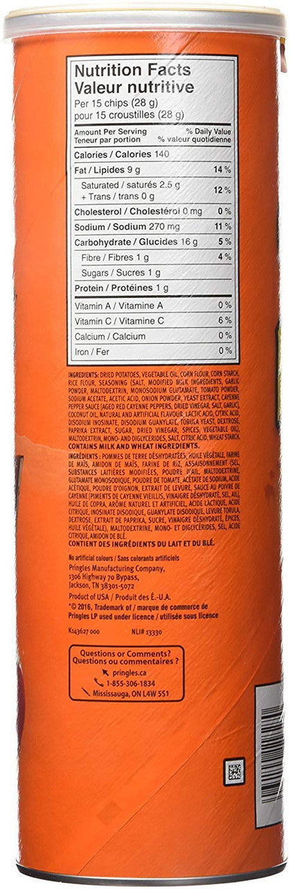 Pringles Buffalo Ranch Flavour Chips, 156g/5.5 oz., {Imported from Canada}