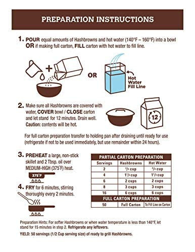 Idaho Spuds Real Potato, Gluten Free, Golden Grill Hashbrowns 4.2oz (8 Pack)