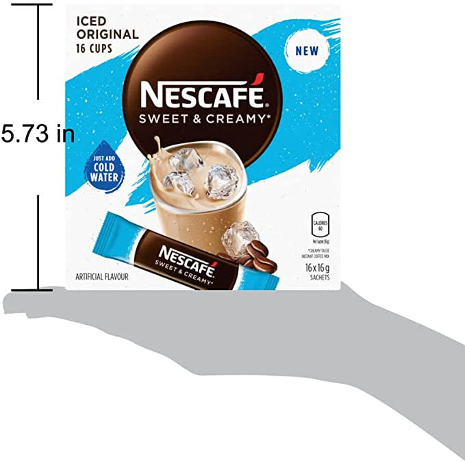 Nescafe Sweet & Creamy Iced Coffee, Instant Coffee Sachets, 16x16g {Imported from Canada}