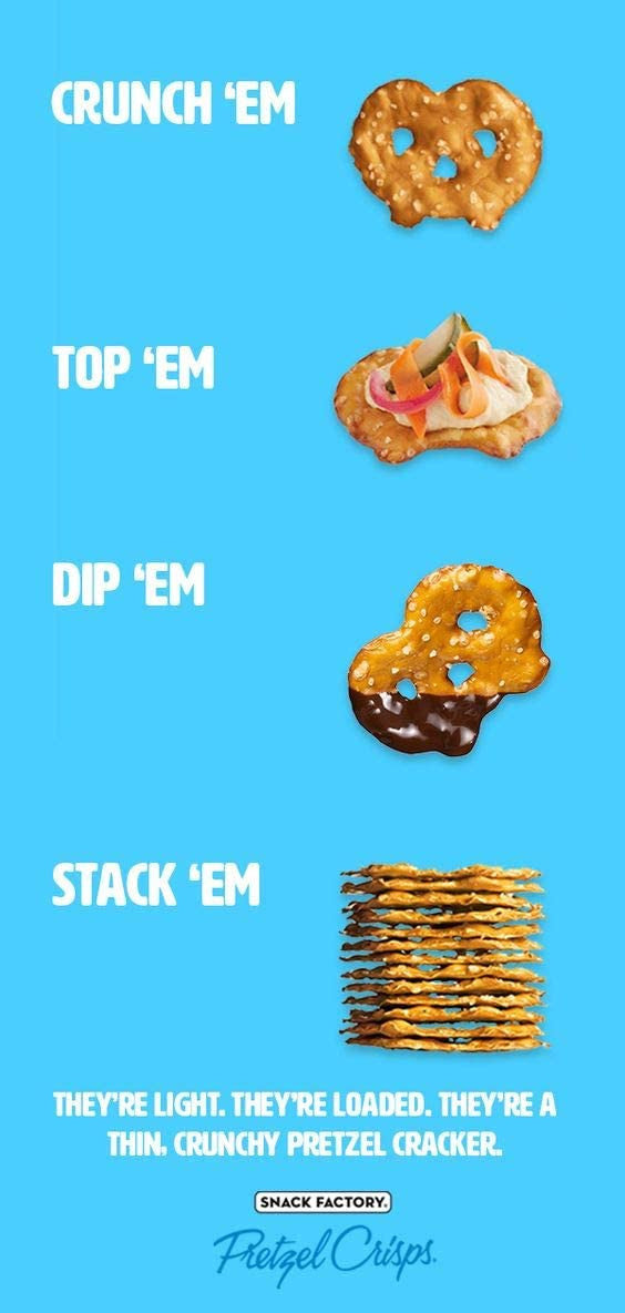 Snack Factory Deli Style Pretzel Crisps label