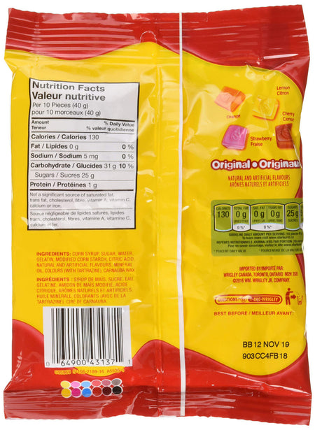 Starburst Gummies Original Candy, 164g/5.8oz, (Imported from Canada)