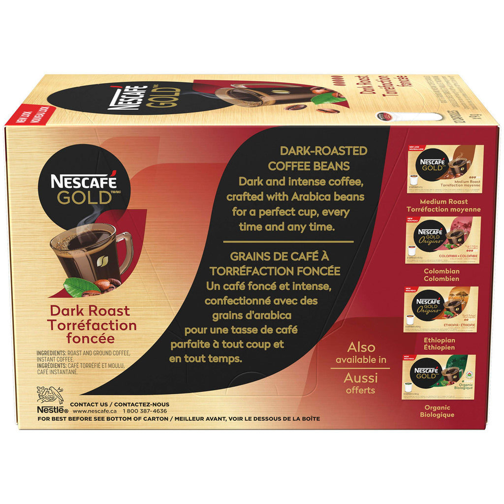 NESCAFE Gold, Dark Roast, Keurig, 12 Count Pods,  {Imported from Canada}