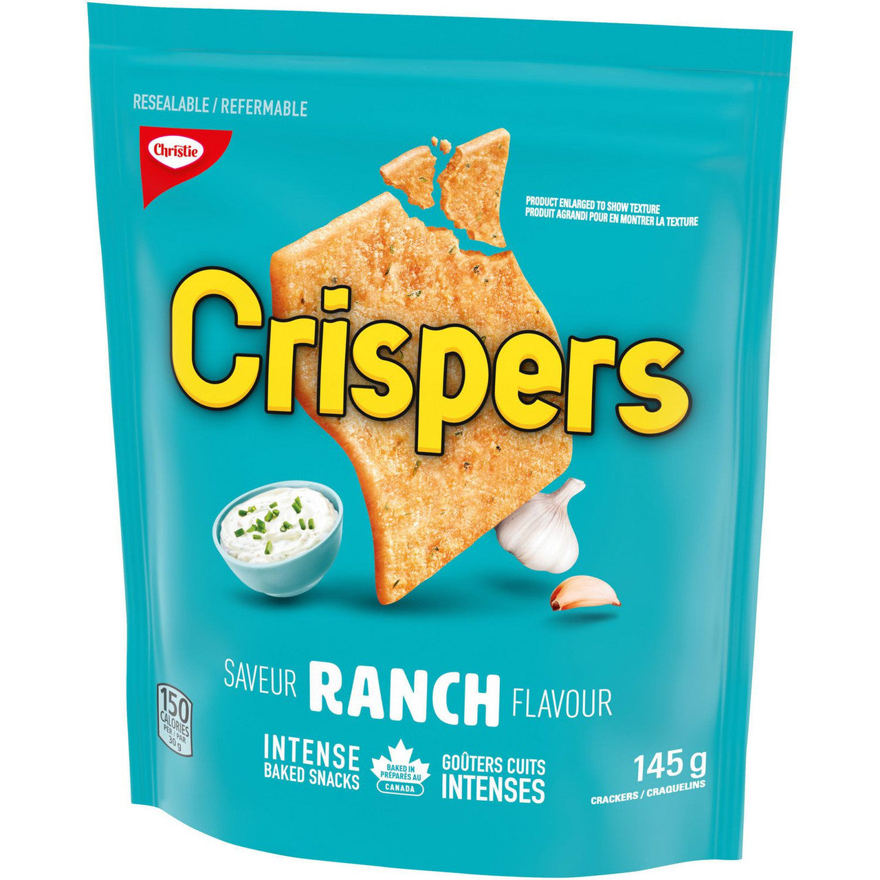 Christie Crispers, Ranch Crackers, 145g/5.1 Ounce, Bag, {Imported from Canada}
