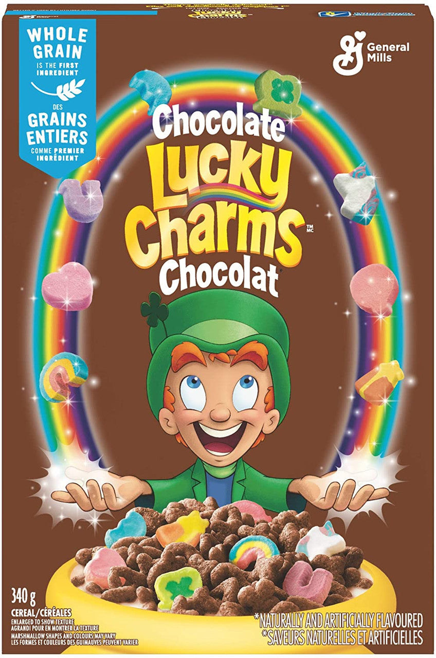 Lucky Charms, Chocolate Cereal, 340g/12oz., {Imported from Canada}