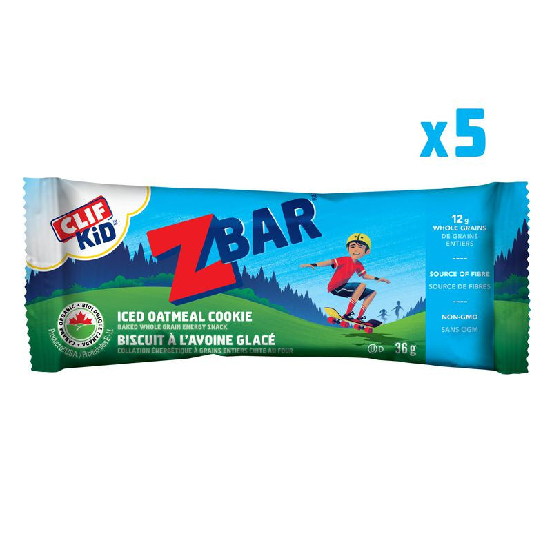 Clif Kid Zbar Iced Oatmeal Cookie Organic Energy Bar (36 Gram Snack Bars, 5 Count)