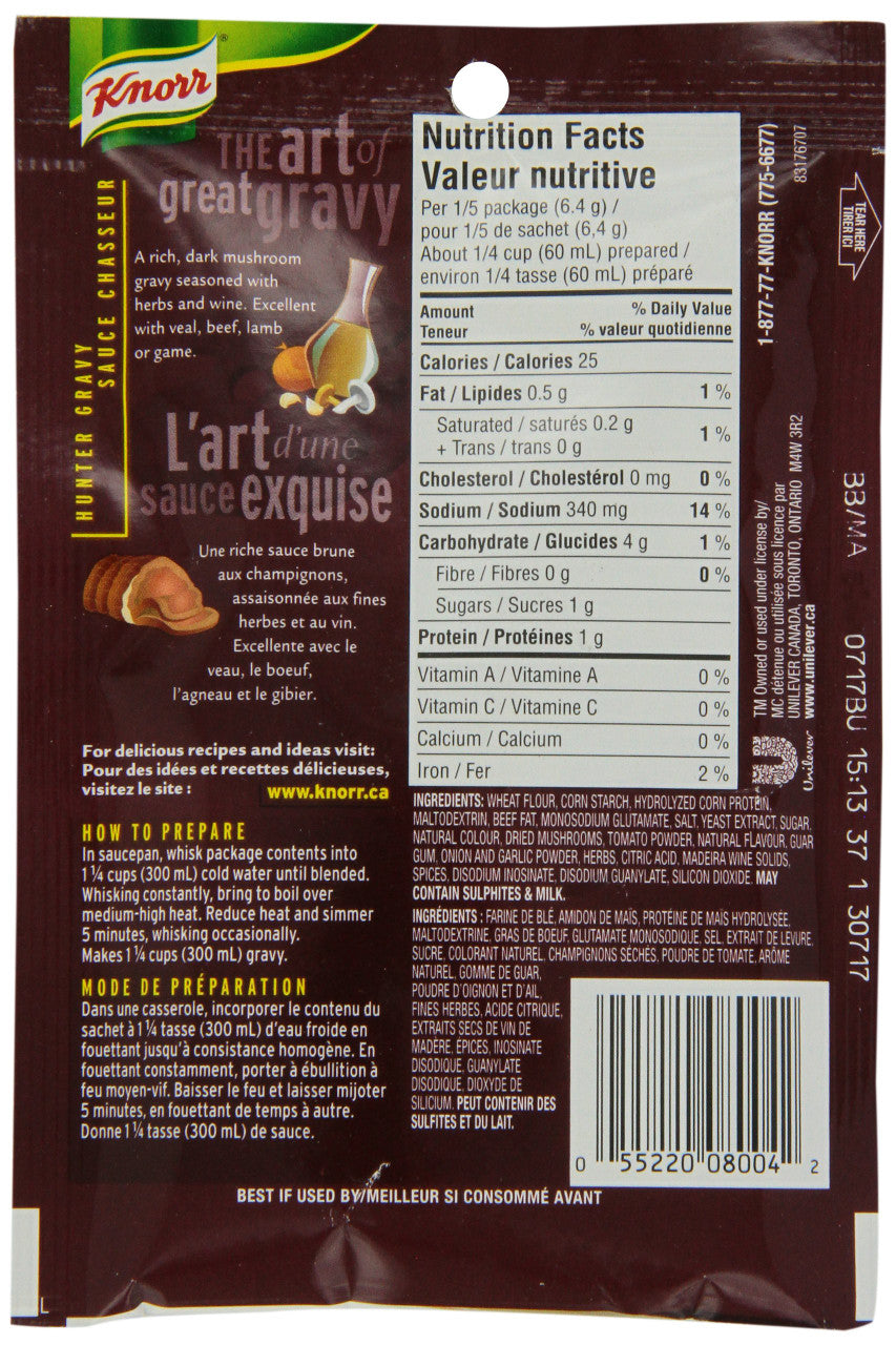 Knorr Classic Roast Gravy Mix, Hunter, 32 Grams/1.1 oz., {Imported from Canada}