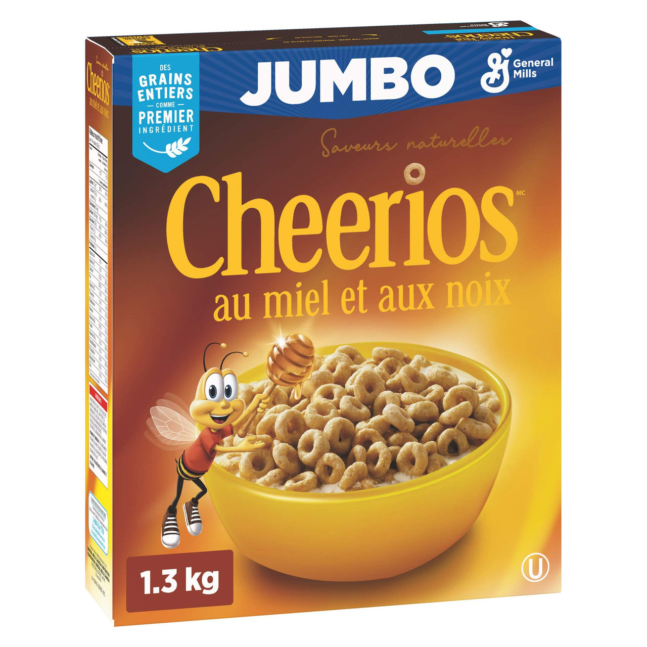 Cheerios Honey Nut Jumbo Cereal, 1.3kg/45.85oz, (Imported from Canada)