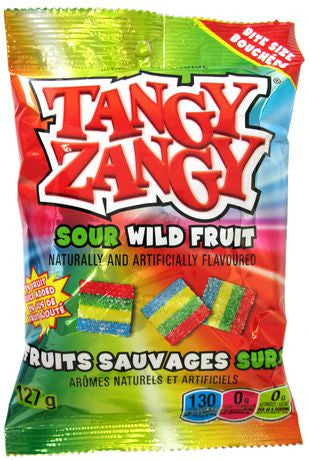 Tangy Zangy Sour Squares Wild Fruit Candies 127g/4.5oz.,(3 pack) (Imported from Canada)