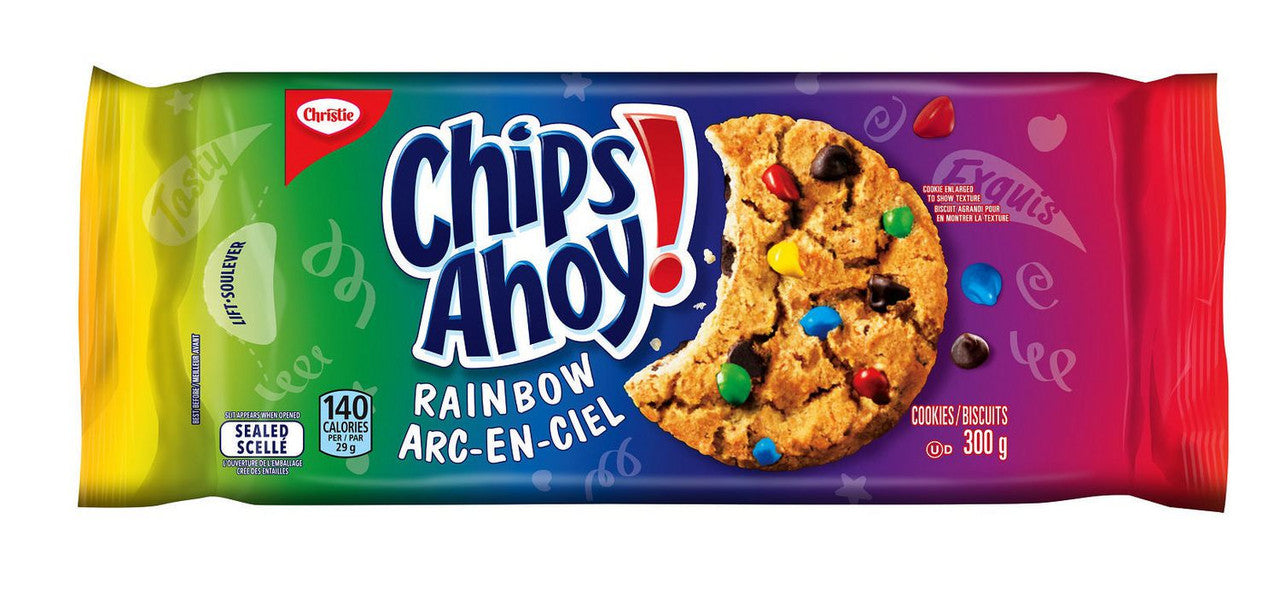 Christie Chips Ahoy Rainbow Chocolate-Chip - Cookies, 300g/10.6oz (3pk){Imported from Canada}
