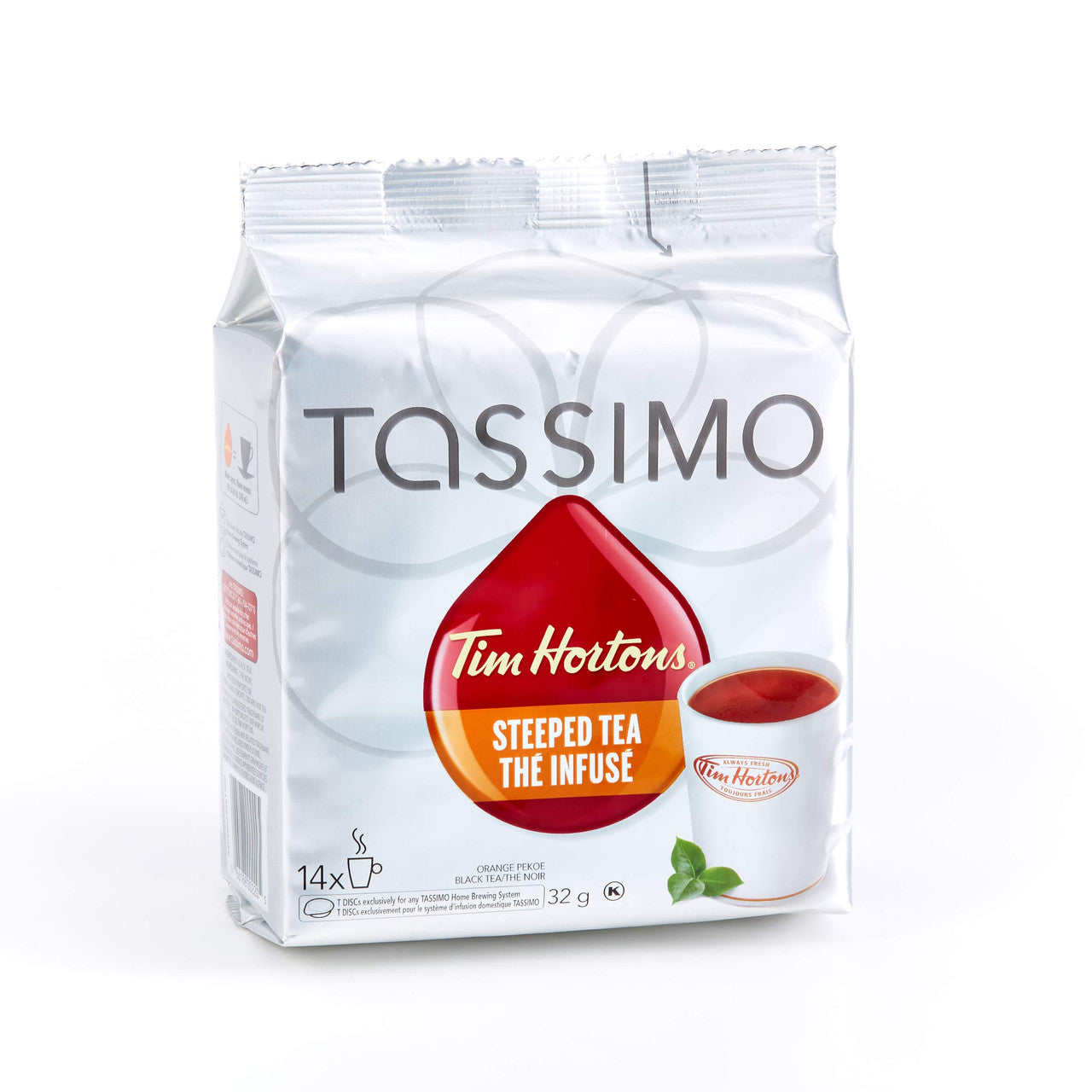 Tim Hortons Steeped Tea Tassimo Orange Pekoe Black Tea, 14 discs {Imported from Canada}