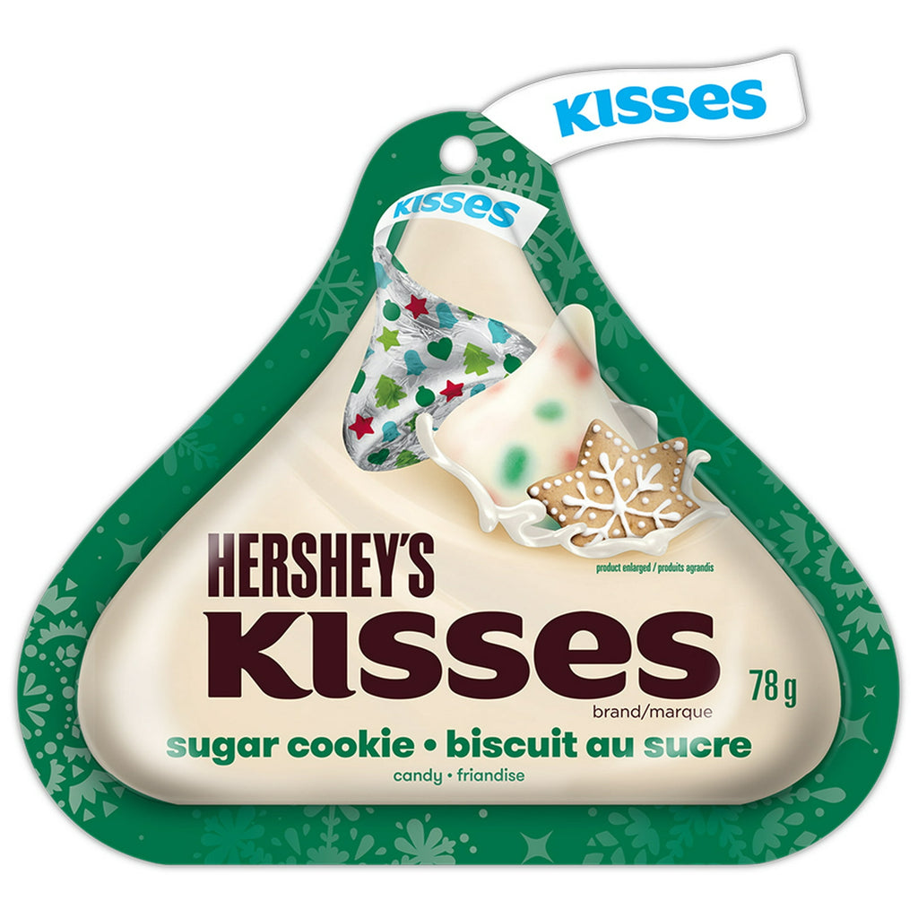 Front of Hershey's Sugar Cookie Kisses, Holiday Wrapping, 78g/2.7 oz. Bag