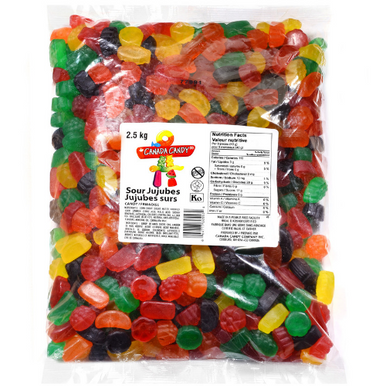 Canada Candy, Huge Bag of Sour Ju Jubes Gummies, 2.5kg/5.5lbs, {Imported from Canada}