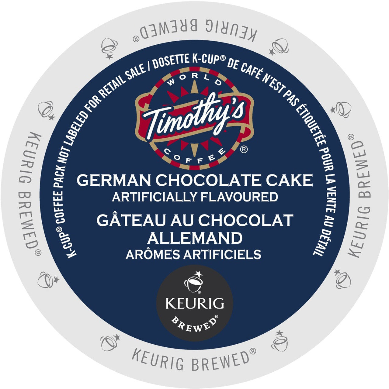 Timothy's World Coffee German Chocolate Cake K-cup for Keurig Brewers, 96ct