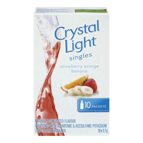 Crystal Light singles Strawberry Orange Banana Drink Mix 10x2.7g ...