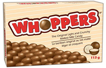 Whoppers, Malted Milk Balls, 113g/3.98oz, Box, (6 pk){Imported from Canada}