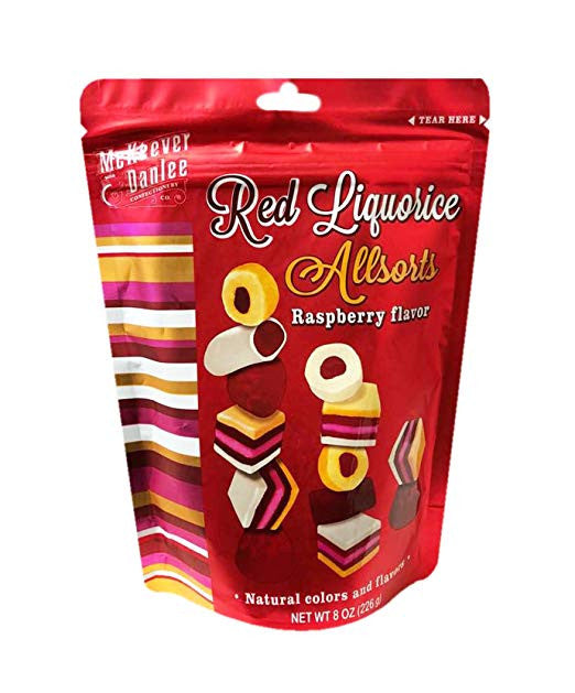 McKeever & Danlee Red Liquorice Allsorts Candy, 200g/7oz (Imported from Canada)