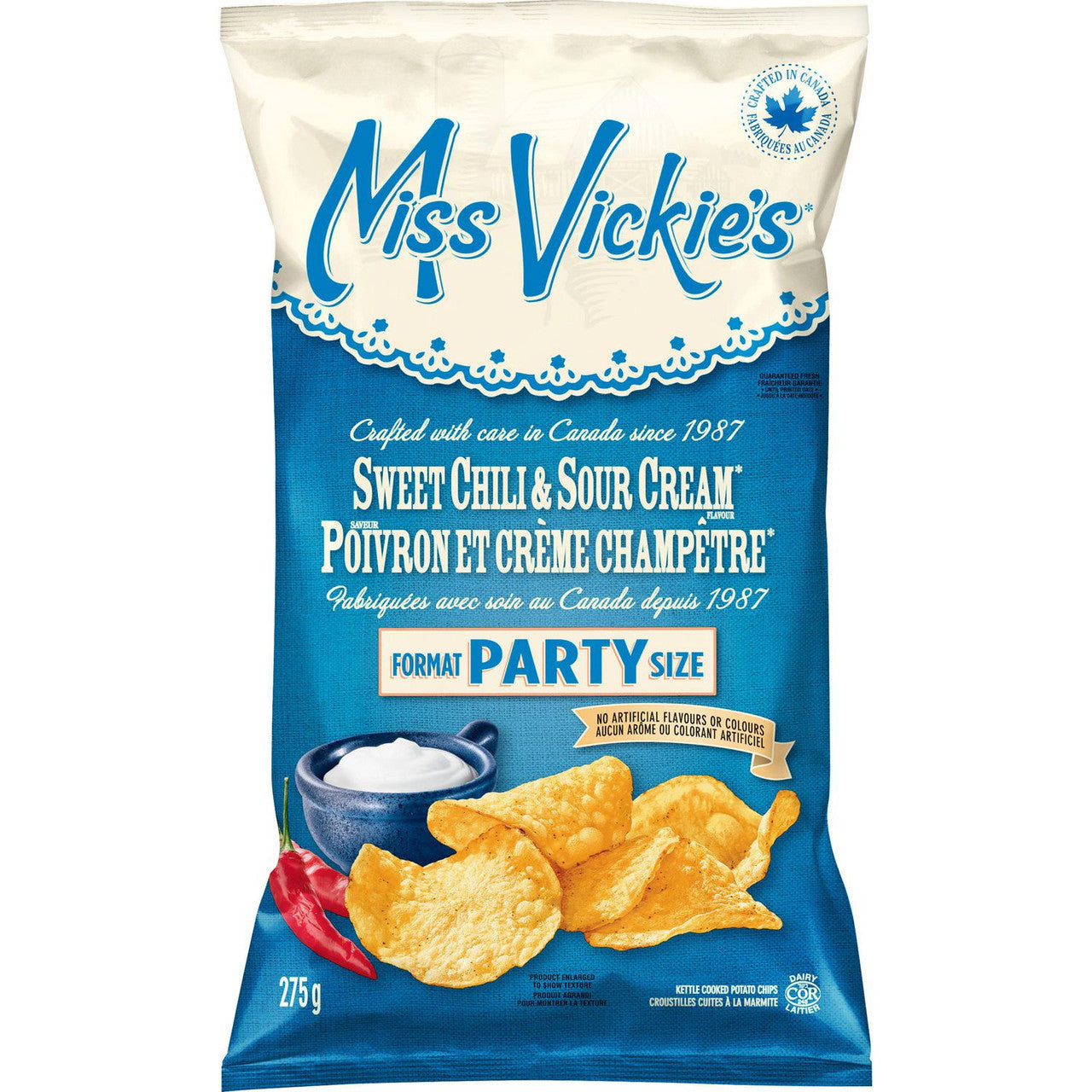 Miss Vickies Kettle Cooked Sweet Chili & Sour Cream Potato Chips, 275g/ 9.7 oz {Imported from Canada}